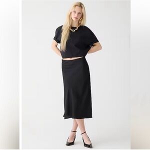 J. Crew Classic Black Midi Skirt